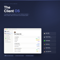The Client OS Notion template for freelancers: complete CRM and project tracker workspace showing client database, project tracker, and invoice log